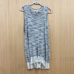 Cato Gray Tank Top with Lace Trim